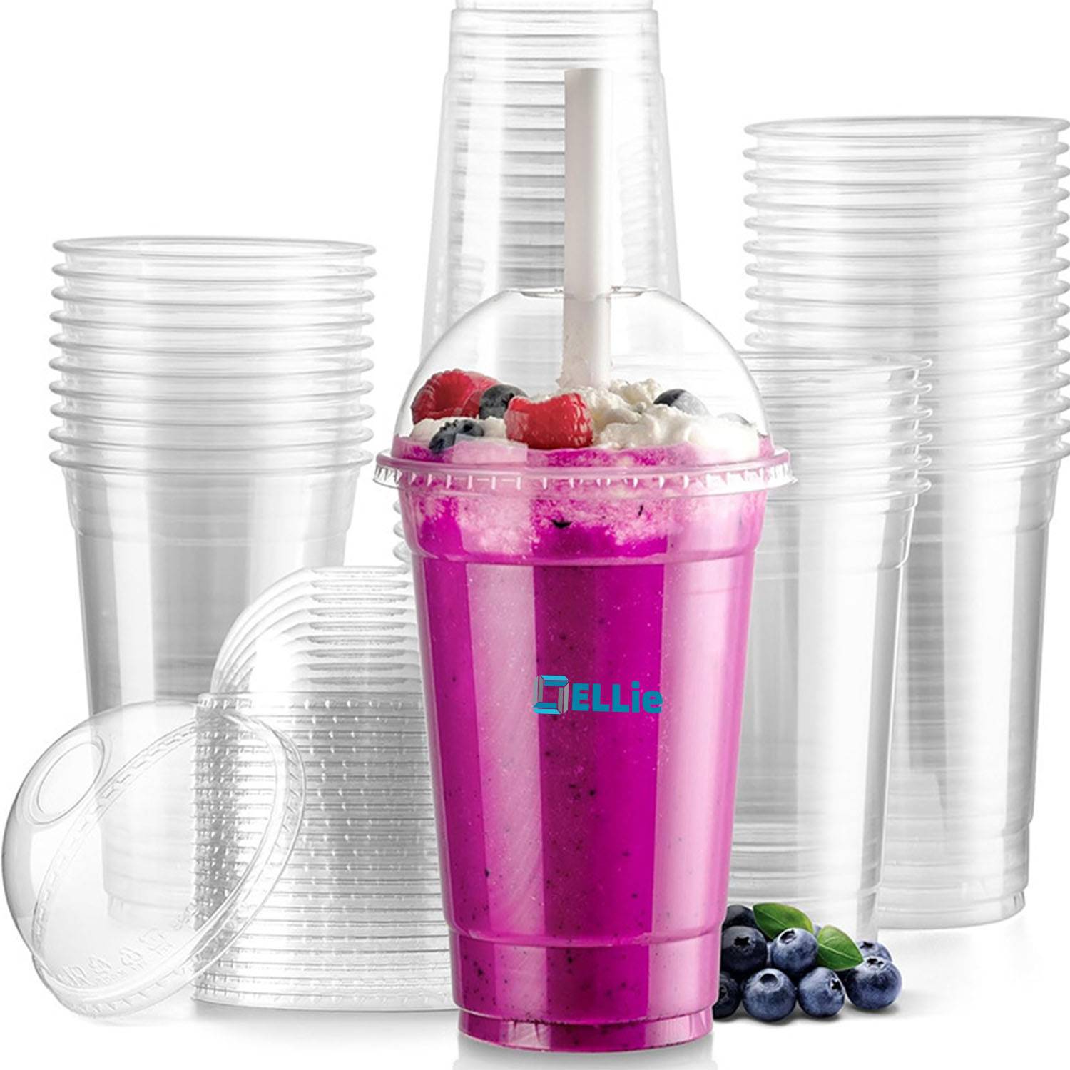 clear plastic cups w/ dome lid 2