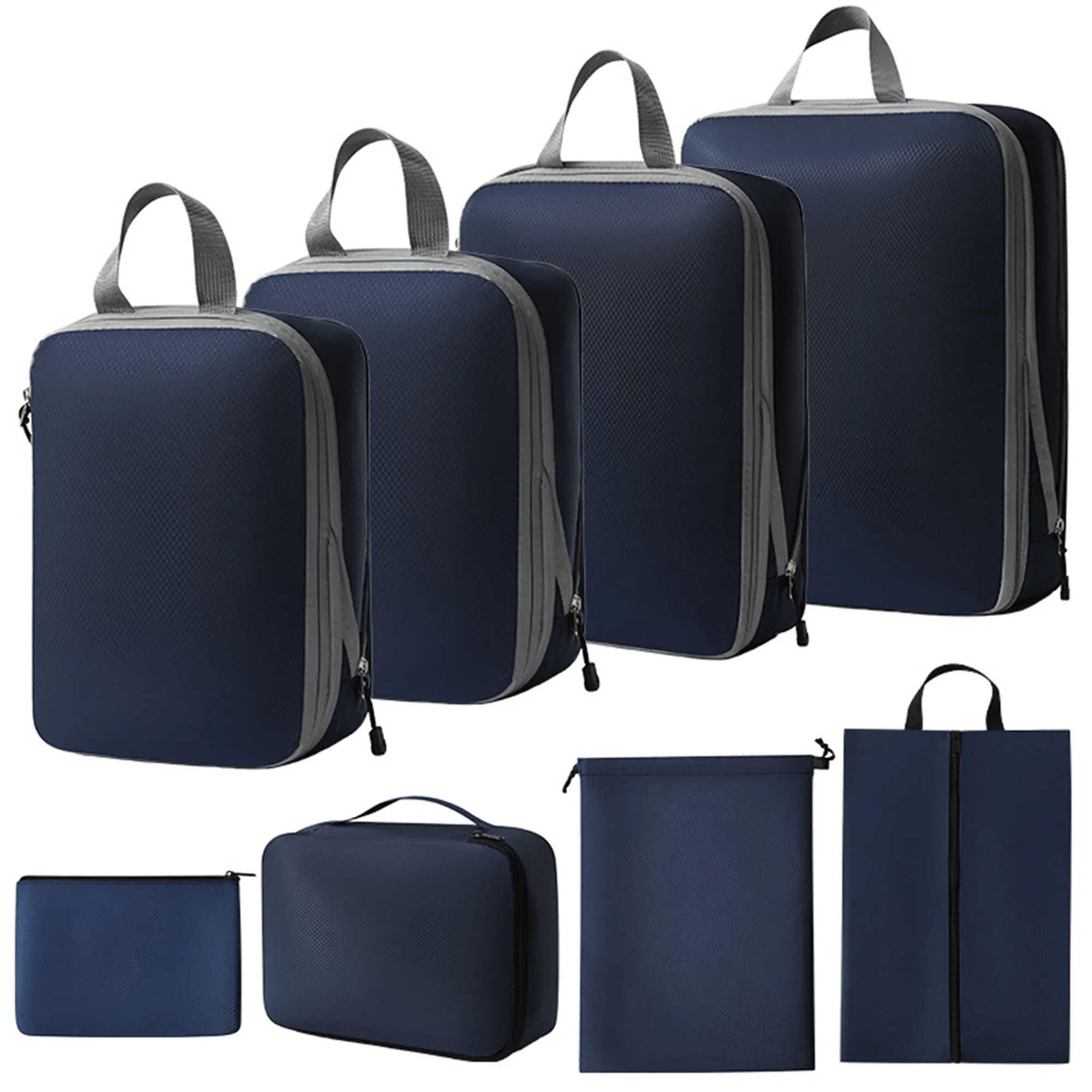 8 Set Compression Packing Cubes Travel Accessories 2