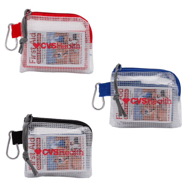 First Aid Kit in a Zippered Clear Nylon Bag 6