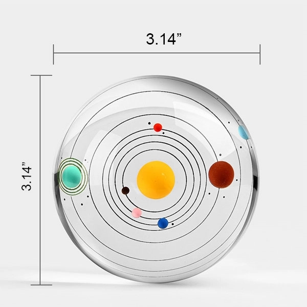 3D Solar System Crystal Ball Paperweight 2