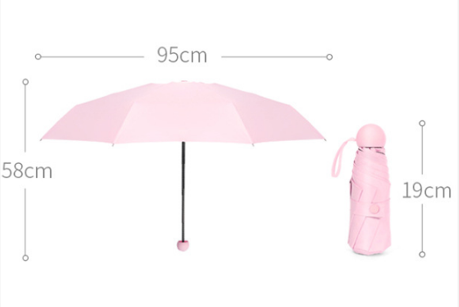 Compact Mini Folding Travel Umbrella with Capsule Case 6