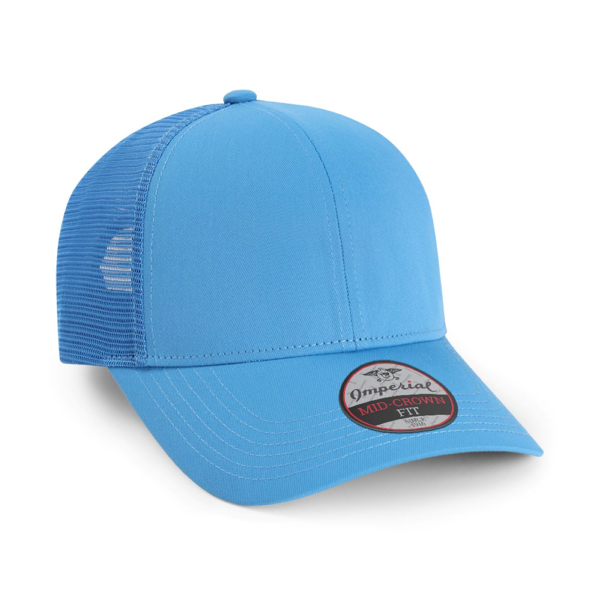 Imperial 1988M 6-Panel The Whitaker Mesh Back Poly Cap w/ Leatherette Patches or Embroidery 13