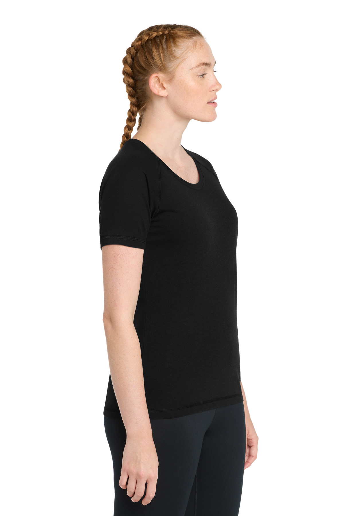 Sport-Tek Women's PosiCharge Tri-Blend Wicking Scoop Neck Raglan Tee. LST400 3