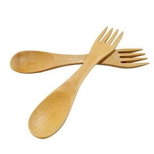 Mini Bamboo Spork Spoon Fork 4