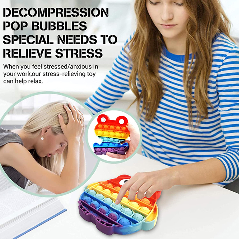 Rainbow Owl Push it Sensory Fidget Stress Reliever Toys 7