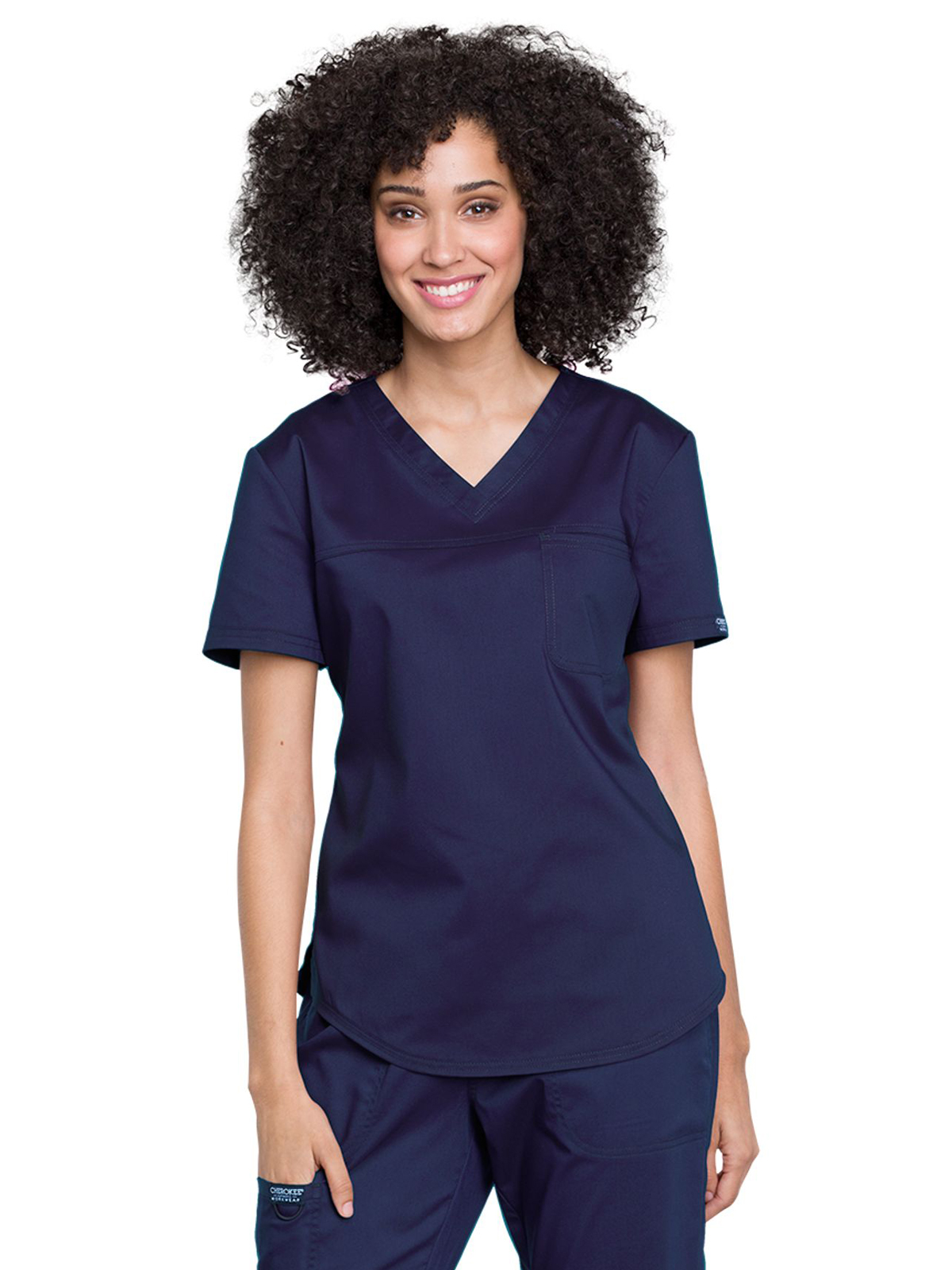 Cherokee - Workwear Revolution - Women's 1-Pocket Tuckable V-Neck O.R. Top 14