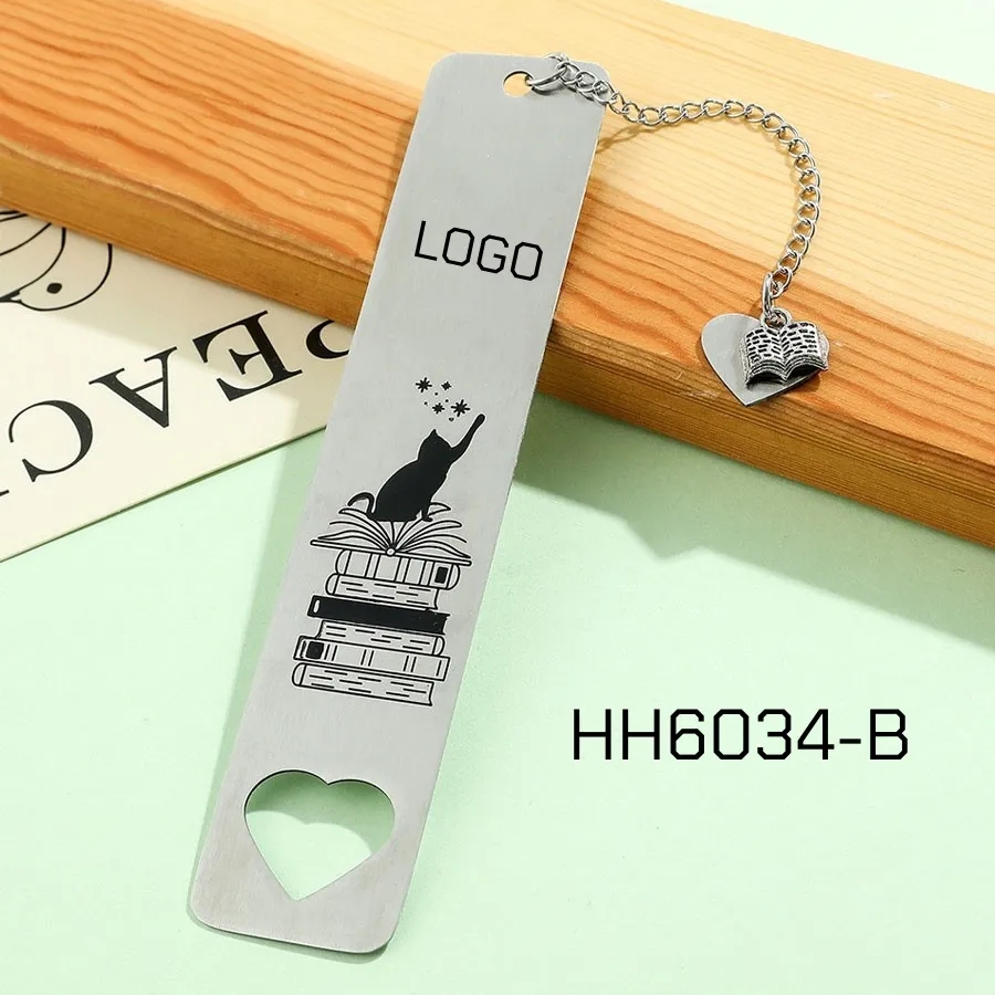 NEW Stainless Steel Bookmarks with Charms 6