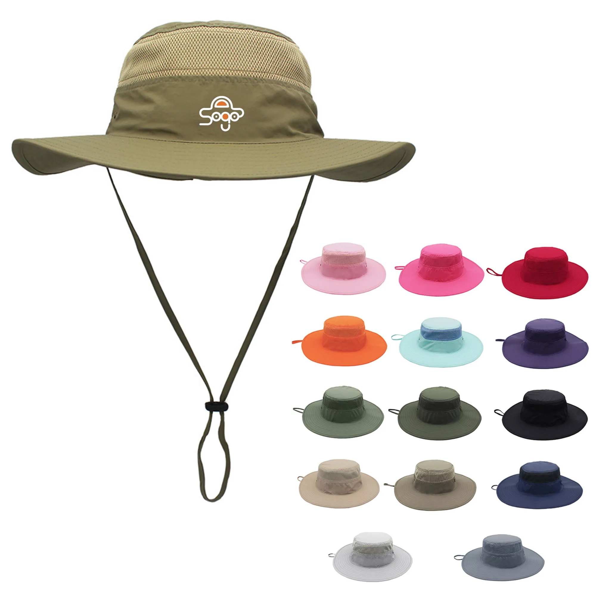 Full Color Wide Brim UV Protection Bucket Hat 5