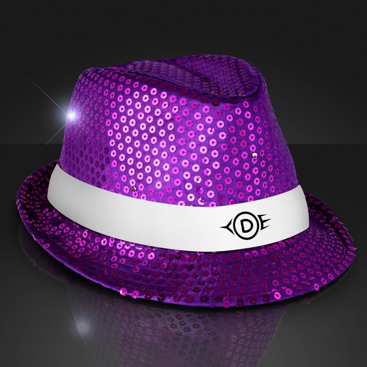 Shiny Single Colored Fedora Hats with White Bands 6