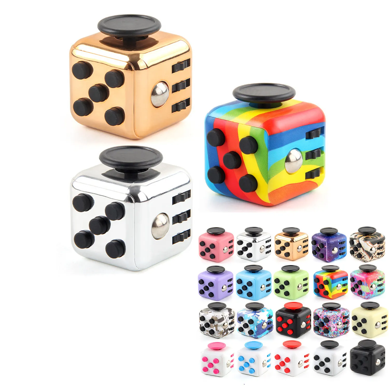 Fidget Cube Toy Stress and Anxiety Relief Objects 6 Side 1
