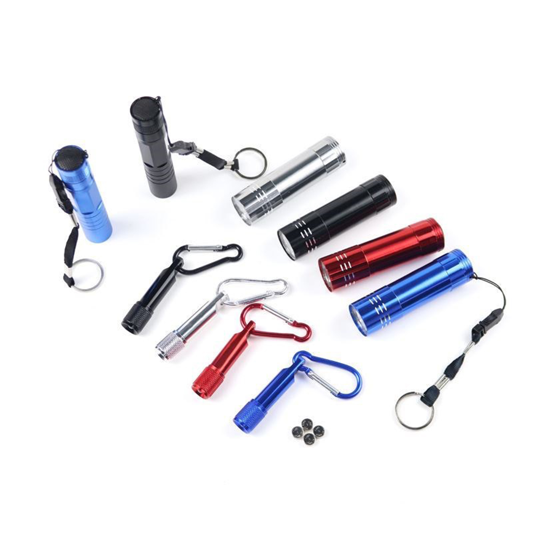 Mini Aluminum Led Flashlight With Carabiner 1
