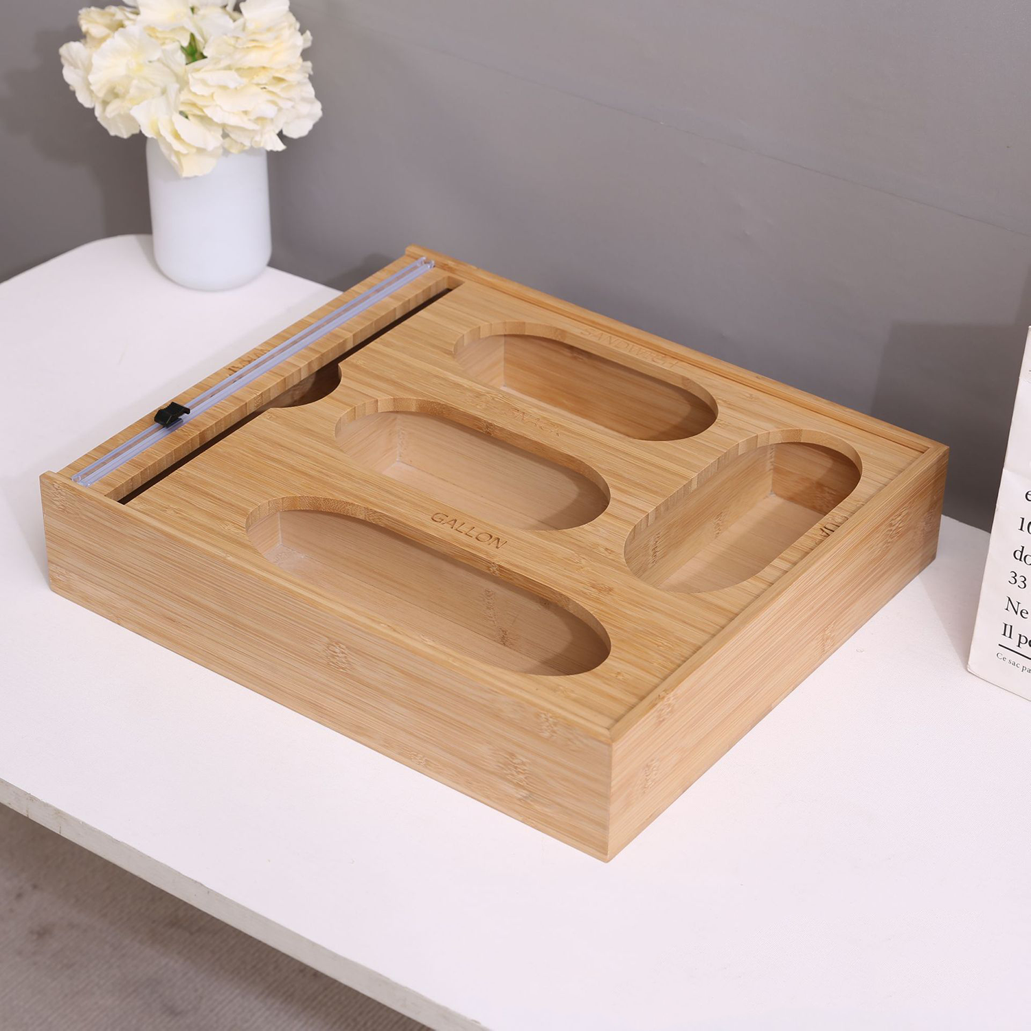 Bamboo Wrap Organizer with Cutter 2