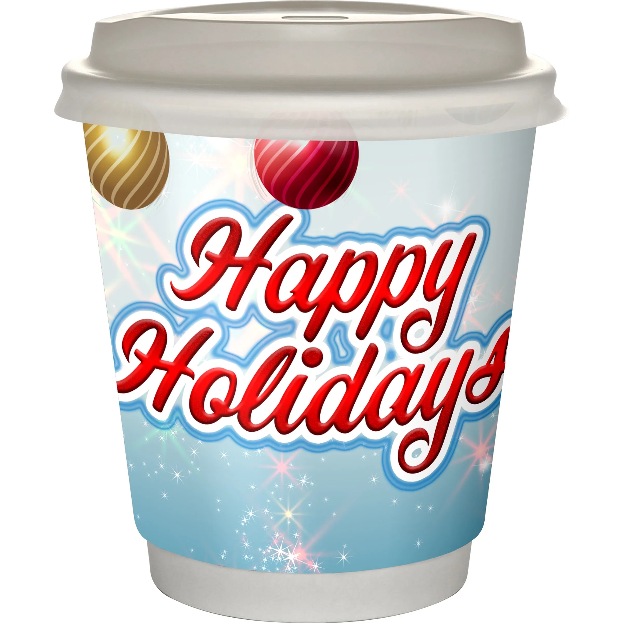 10 oz. Full Color Holiday Insulated Paper Cup With Lid 2