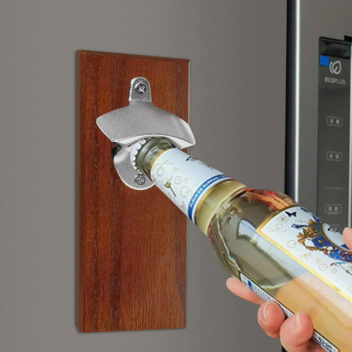Wall Mounted Wooden Bottle Opener with Magnet Option 7