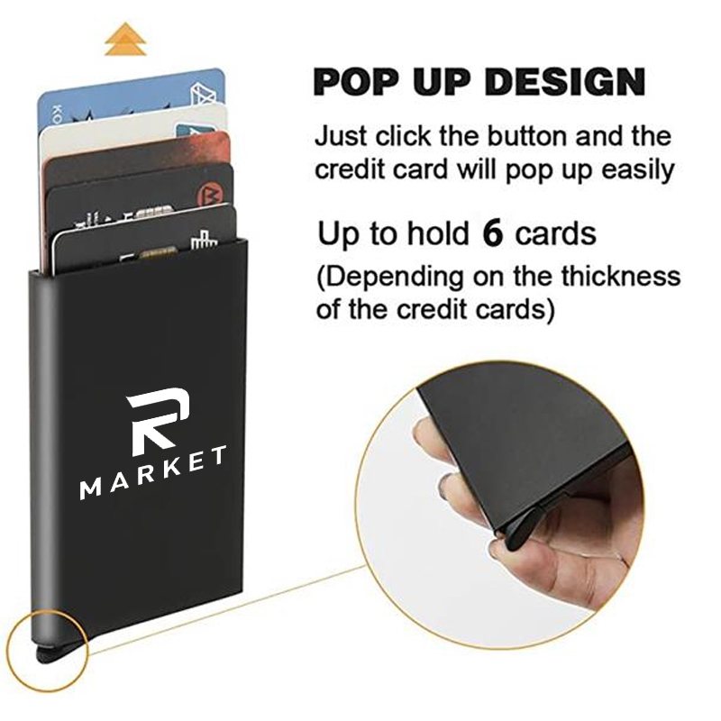 RFID Blocking Pop up Wallet Credit Card Holder made of premium aluminum foil and PET 4