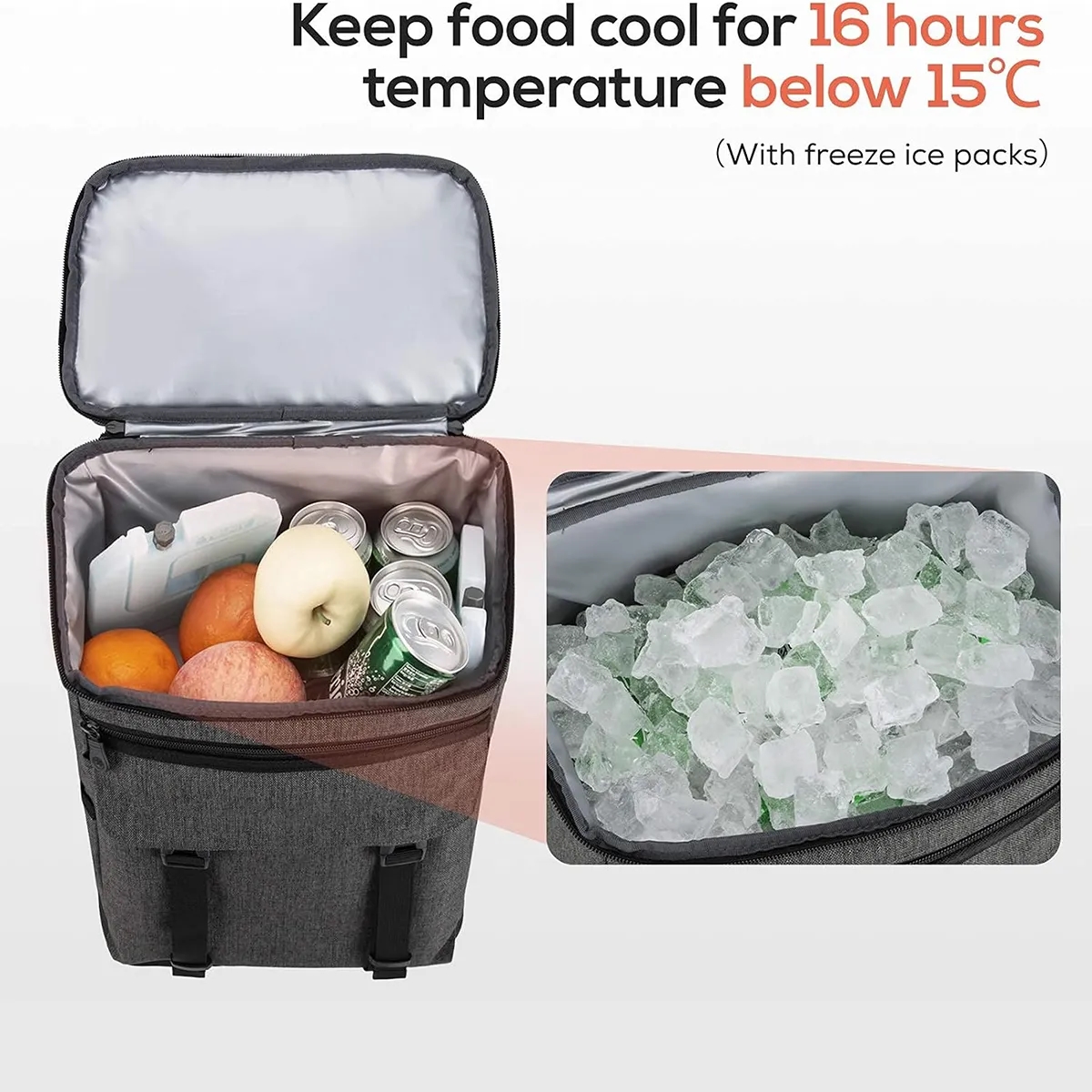 Custom Large Pockets Leakproof Insulated Cooler Backpack 3