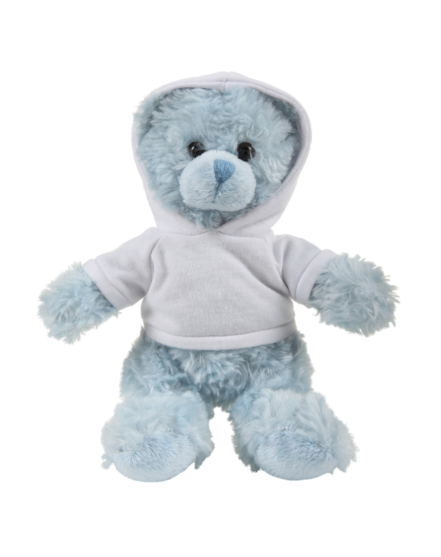 soft plush Blue Curly Sitting Bear with hoodie 7
