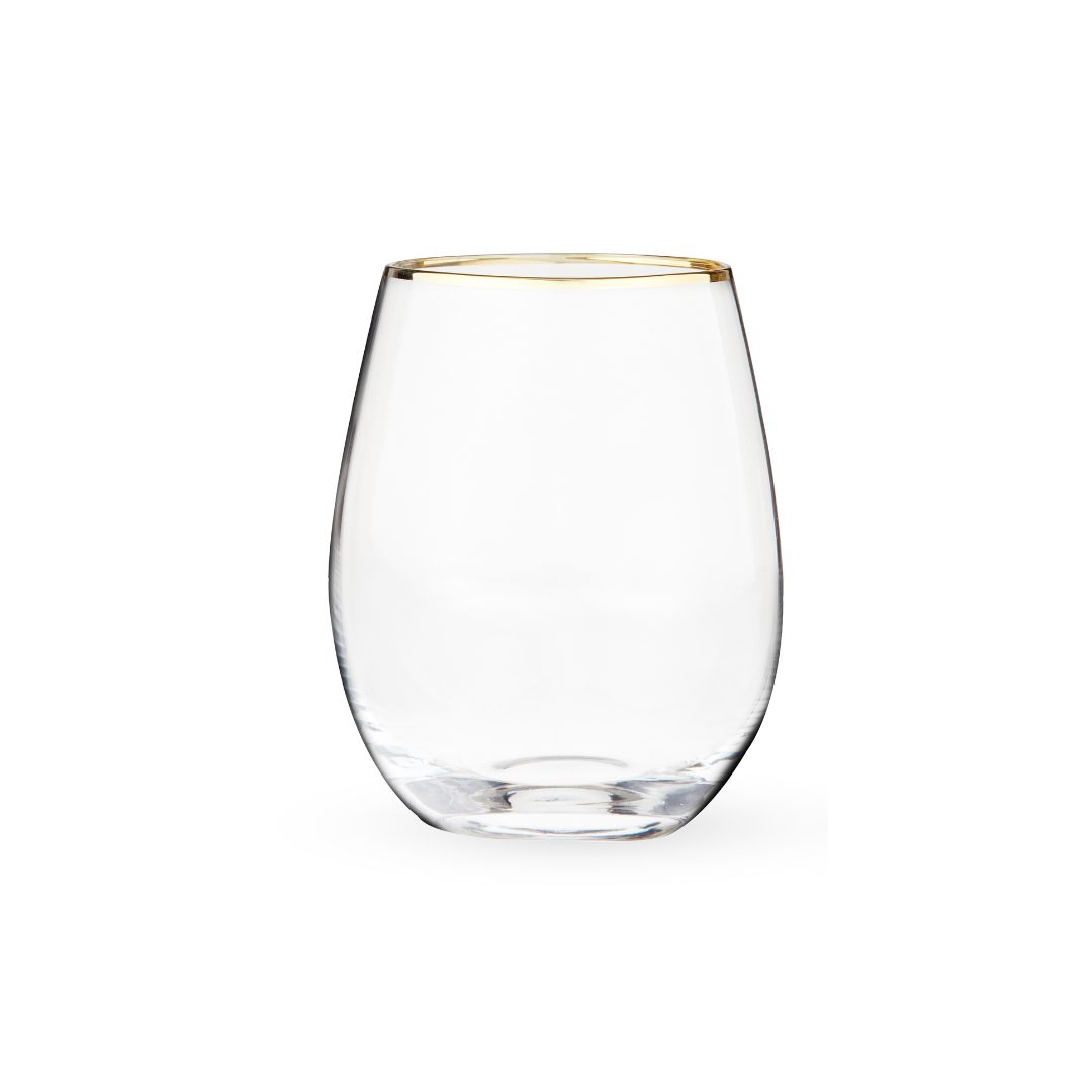 Twine Living® Gilded Stemless Wine Glass, set of 2 2