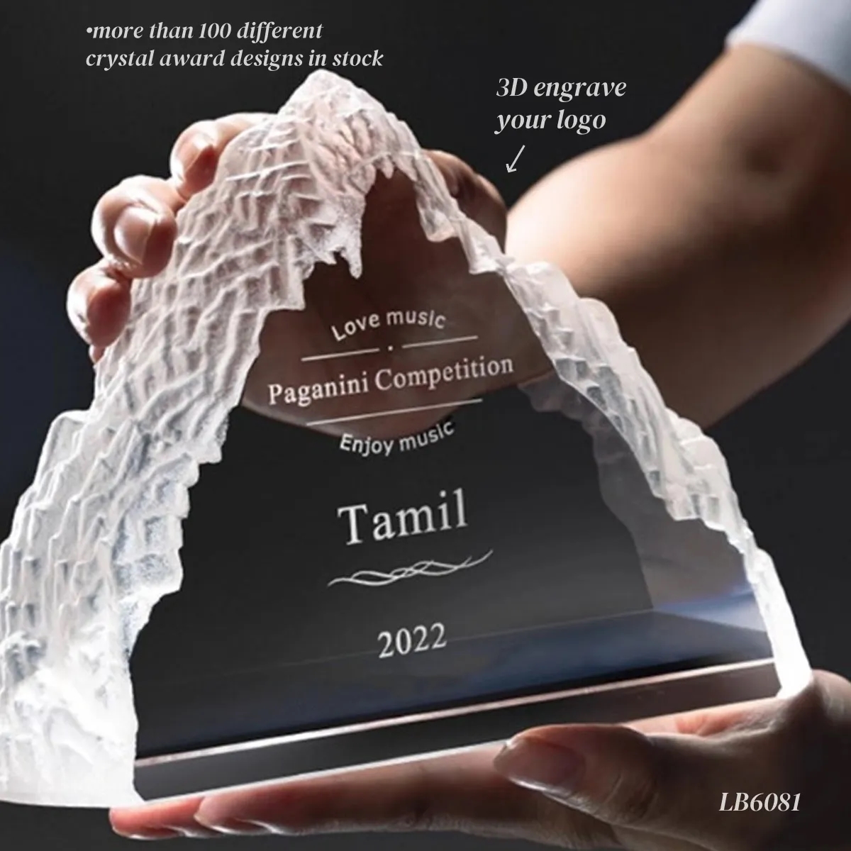 3D Laser Crystal Iceberg Award Trophy Paperweight 3
