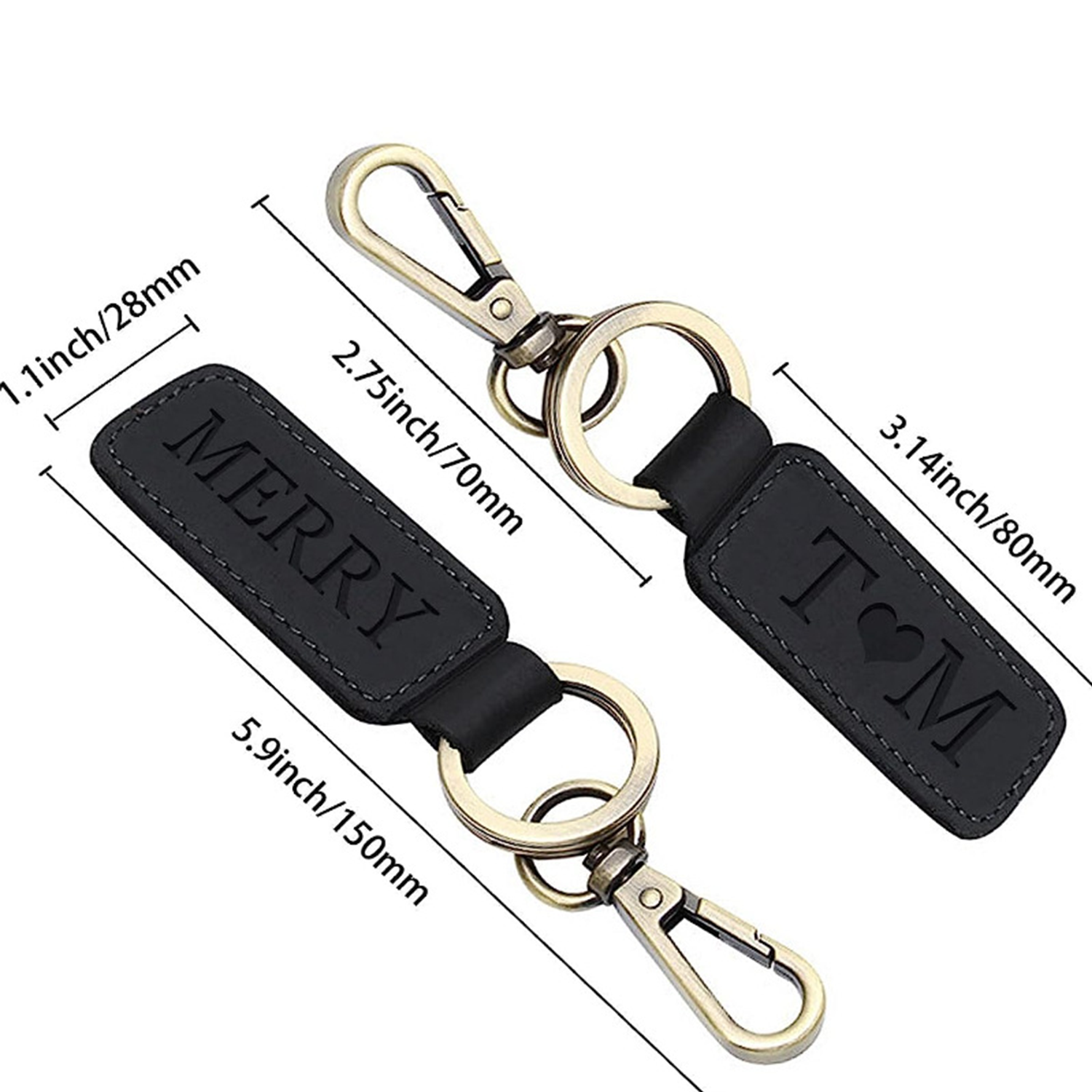 Genuine Leather Tag Keychain 2