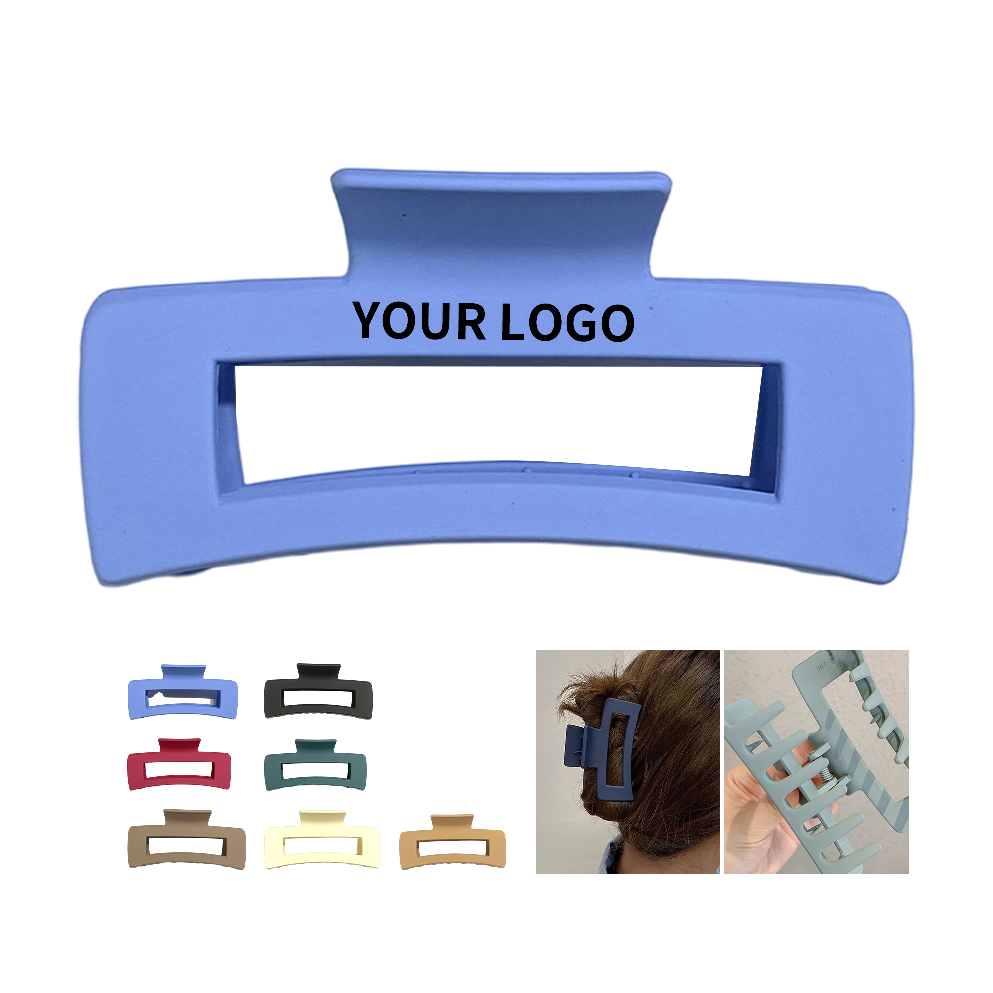 Matte Plastic Square Hair Clip With Strong Spring 6