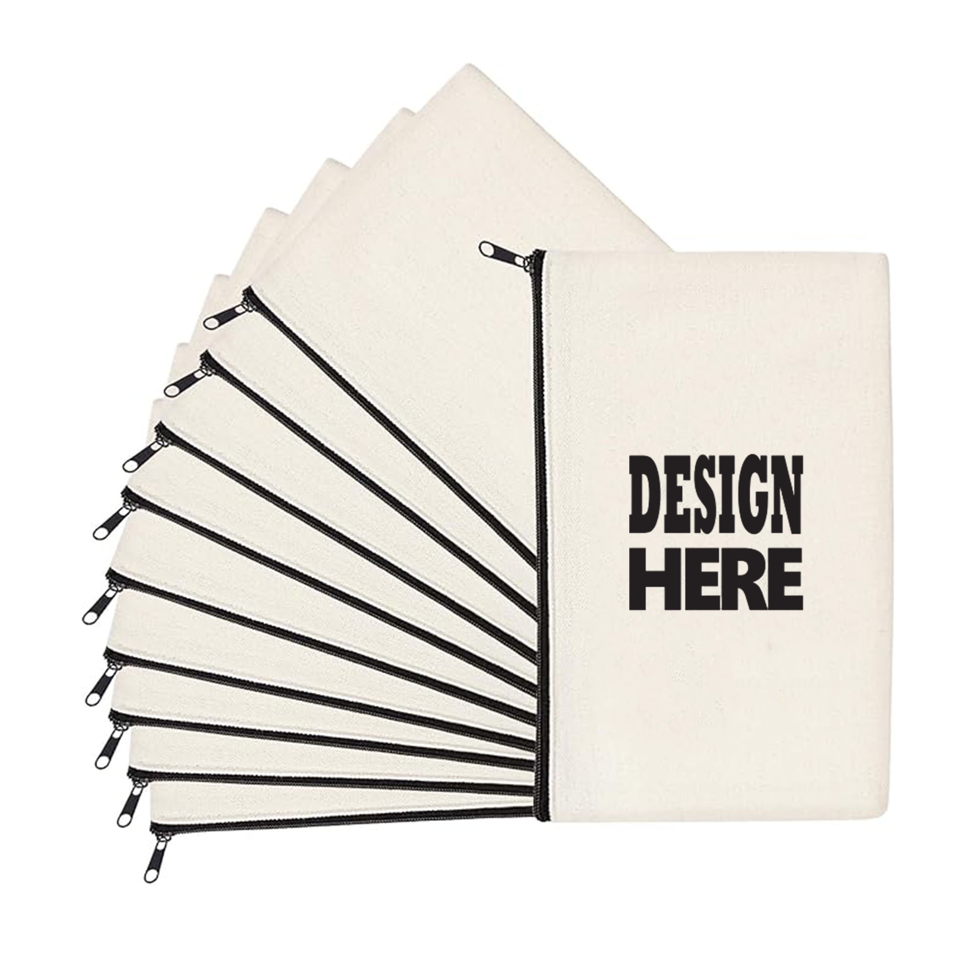 Customizable Zipper Blank Canvas Bag, custom tote bag with logo imprint 2