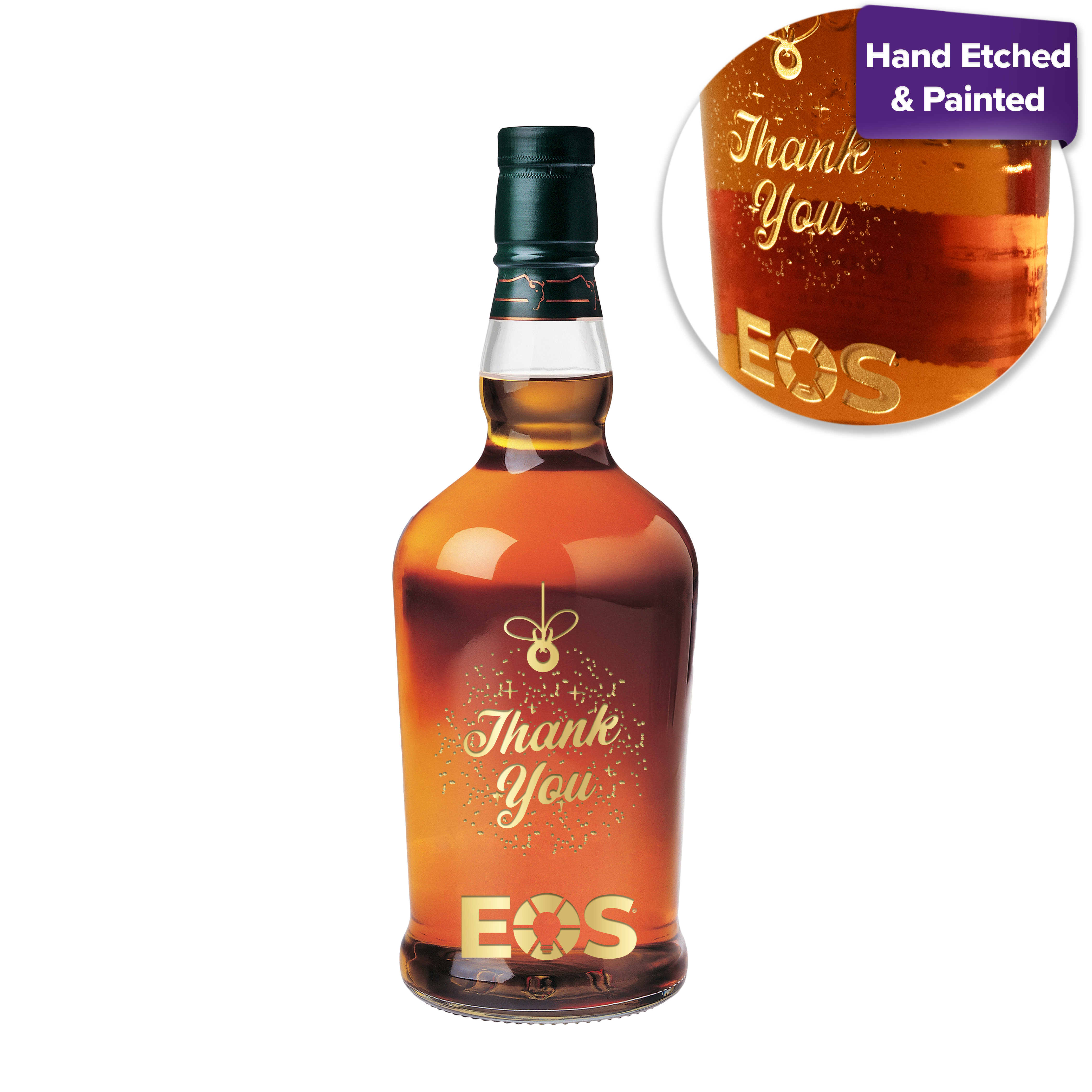 Etched Buffalo Trace Bourbon Liquor Bottle 3