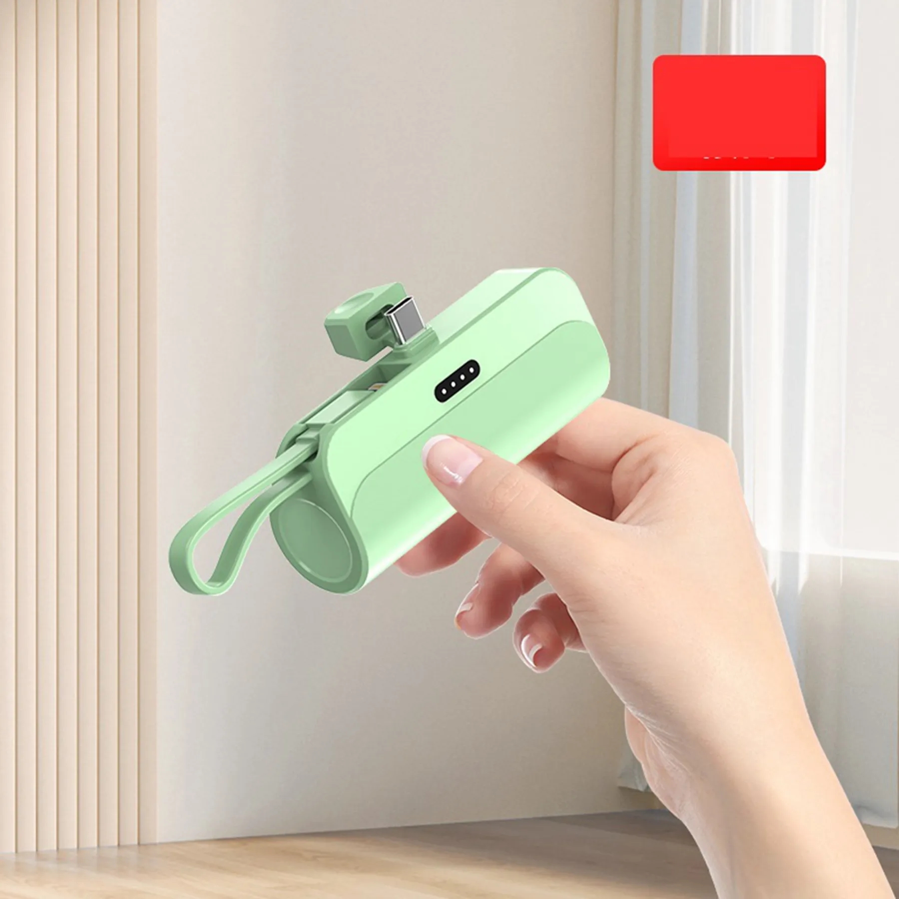 2 in 1 Pocket Keychain Emergency Powerbank Built in Cable 10