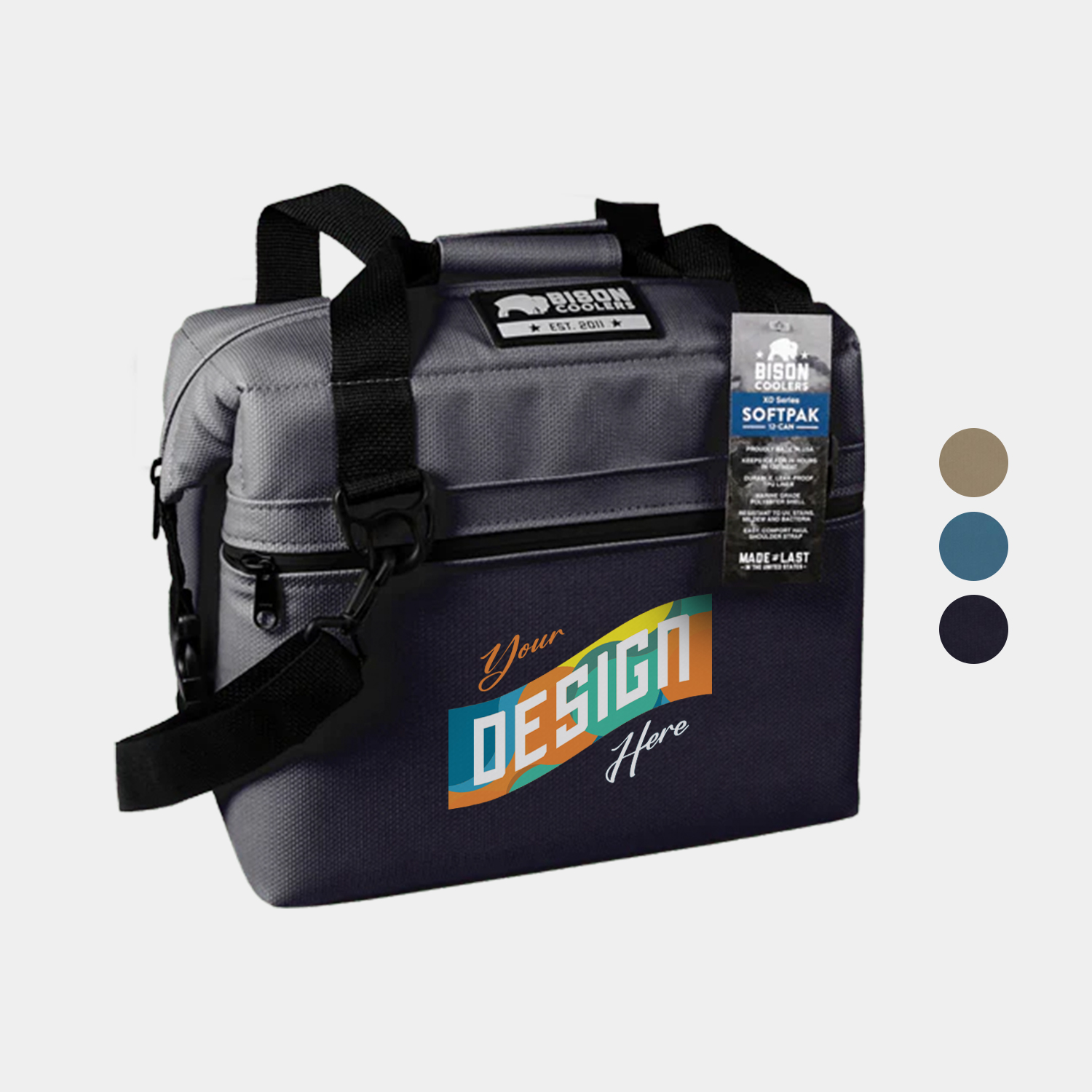 12-Can Bison® USA-Made SoftPak XD Cooler Bag (13" x 8" x 11") 1