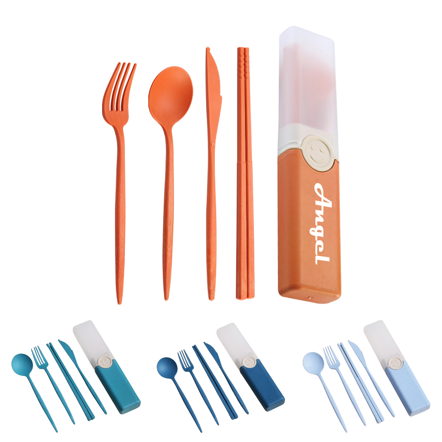 Wheat Straw 4 Pcs Cutlery Set With Box 1