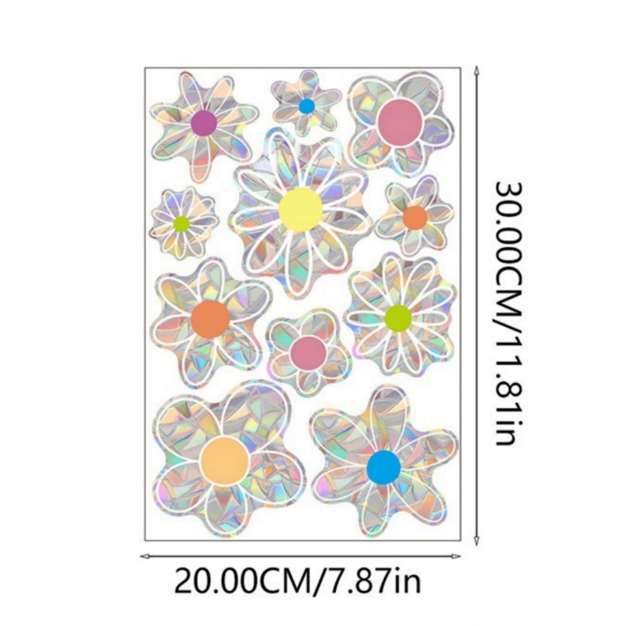 Rainbow Static Stained Glass Decorative Stickers 3