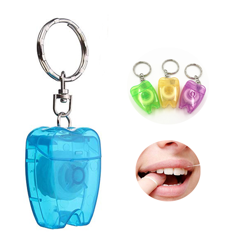 Tooth Shaped Dental Floss with Keychain 1