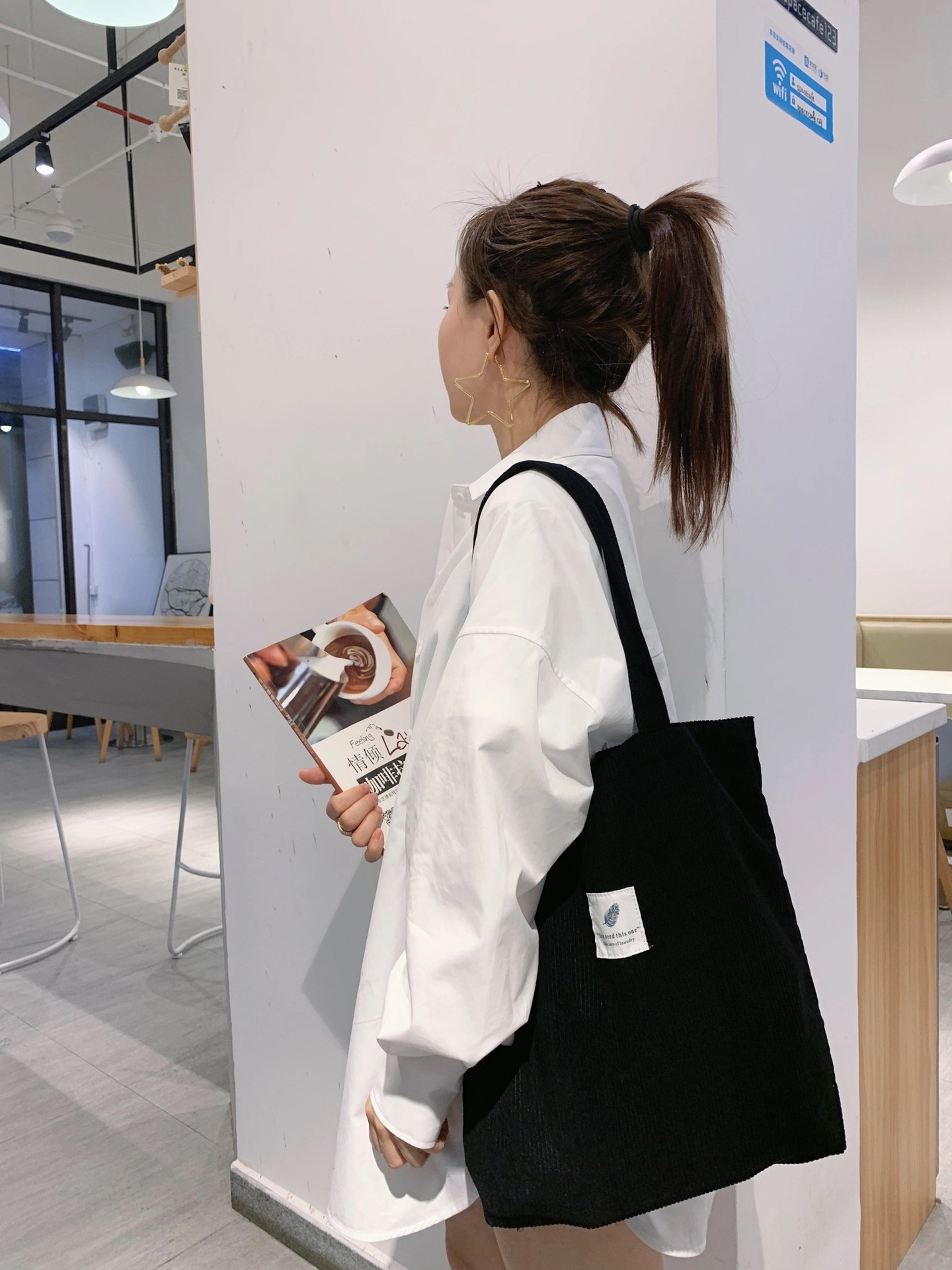 Tote Handbag With Pocket, custom tote bag with logo imprint 8