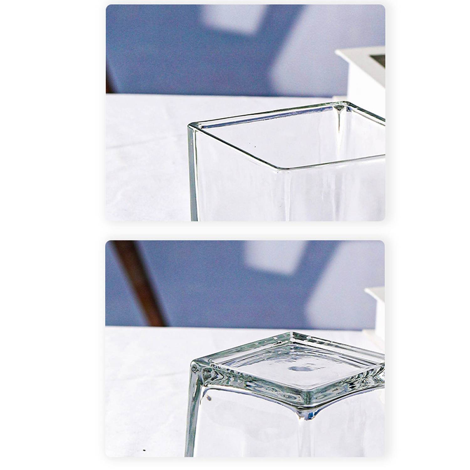 22oz Thick Square Glass Vase 6