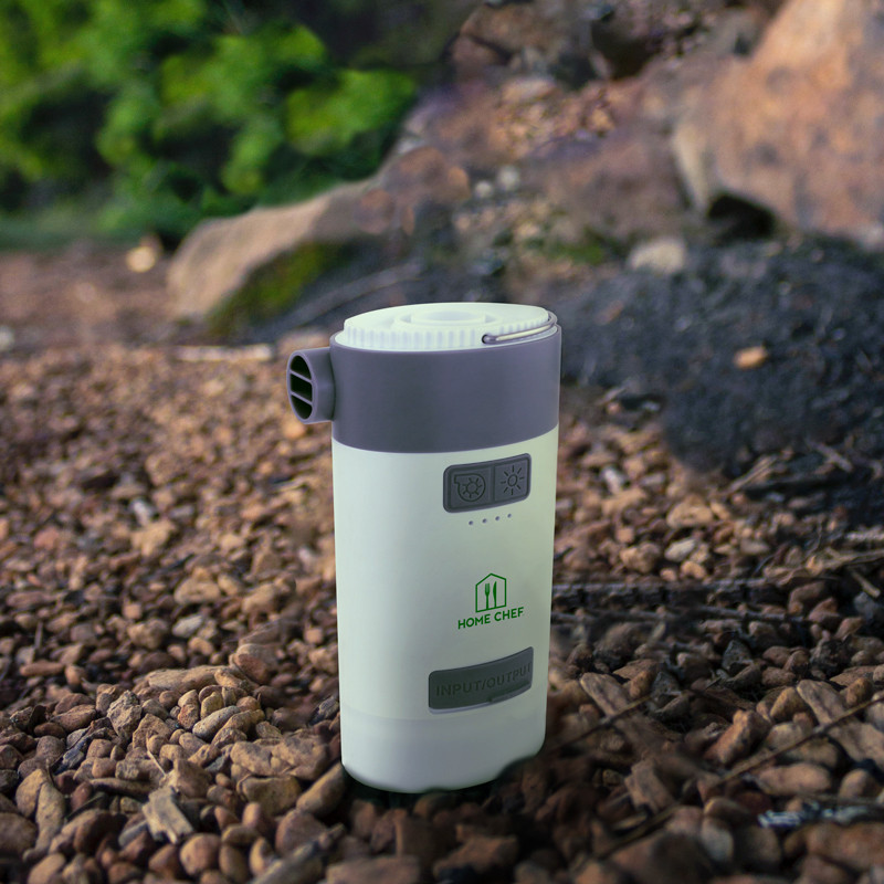 3-in-1 Air Pump Solar Charger with Camping Lamp 1