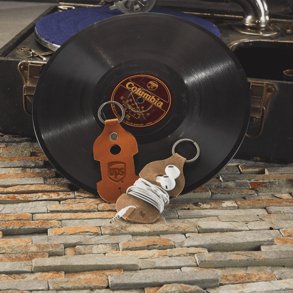 Ryder Leather Earbud Keychain 6