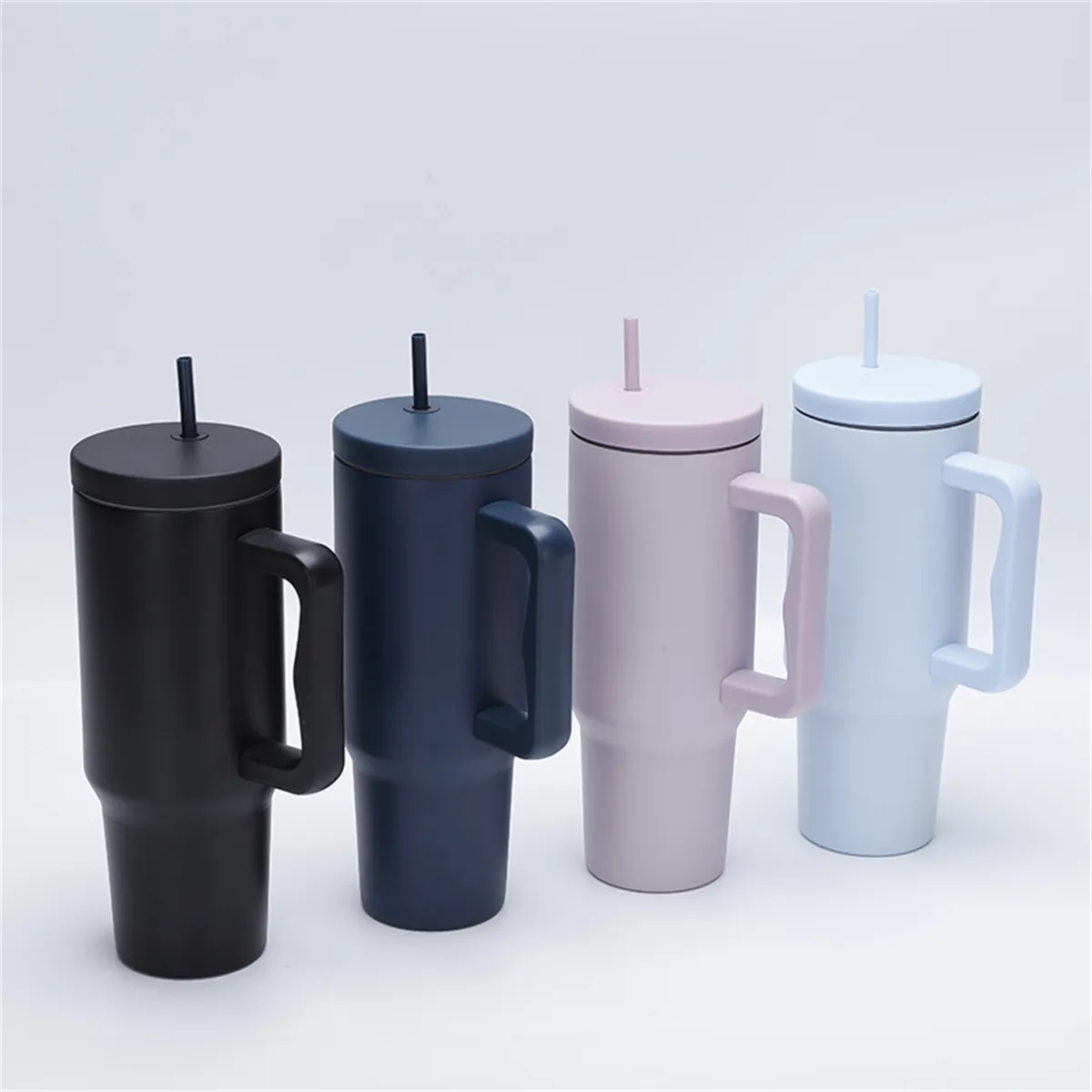Modern 40 oz Tumbler Insulated with Handle and Straw Lid 1