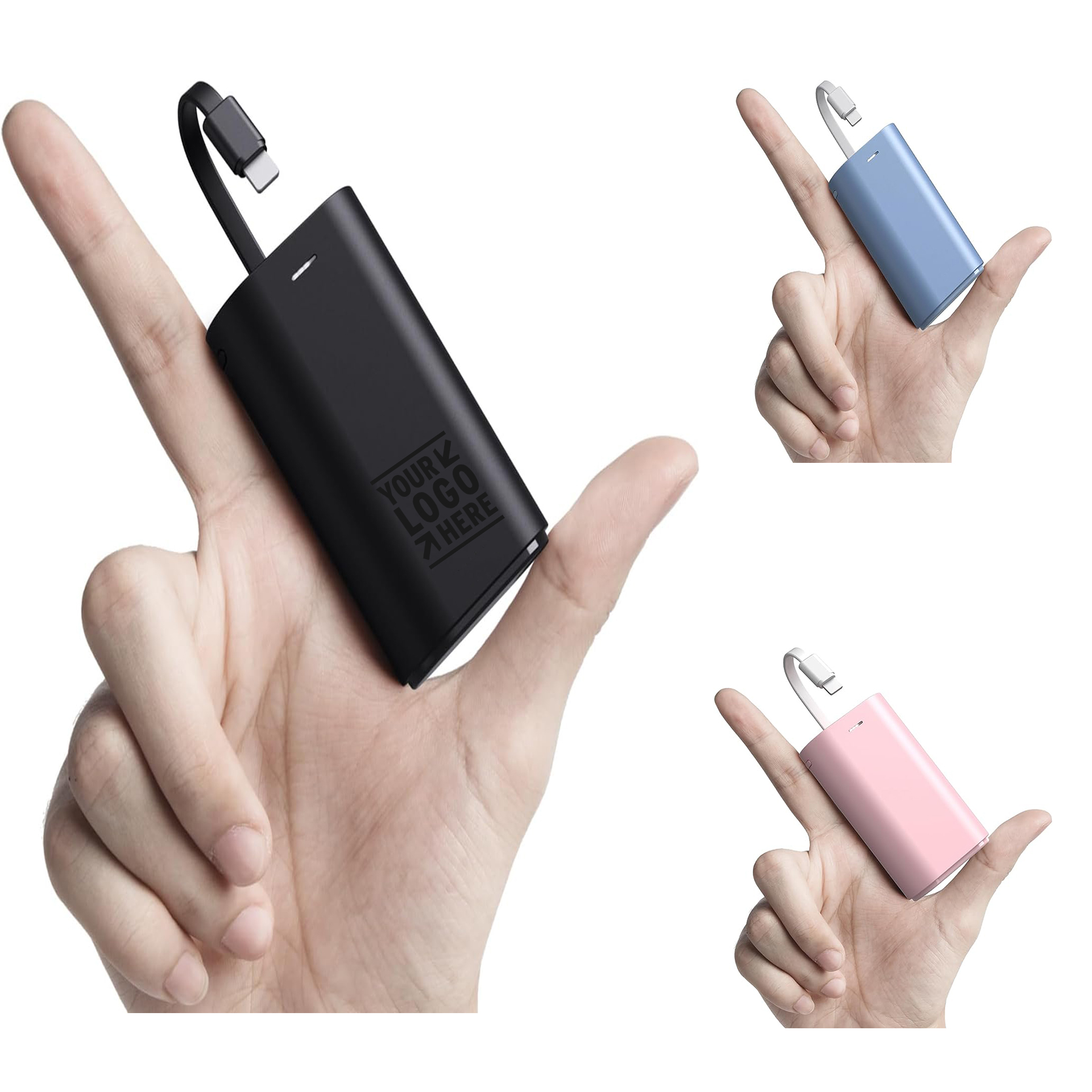 9000mAh Portable Small External Battery Pack Built-in Cable Ultra-Compact Phone Charger Power Bank  2