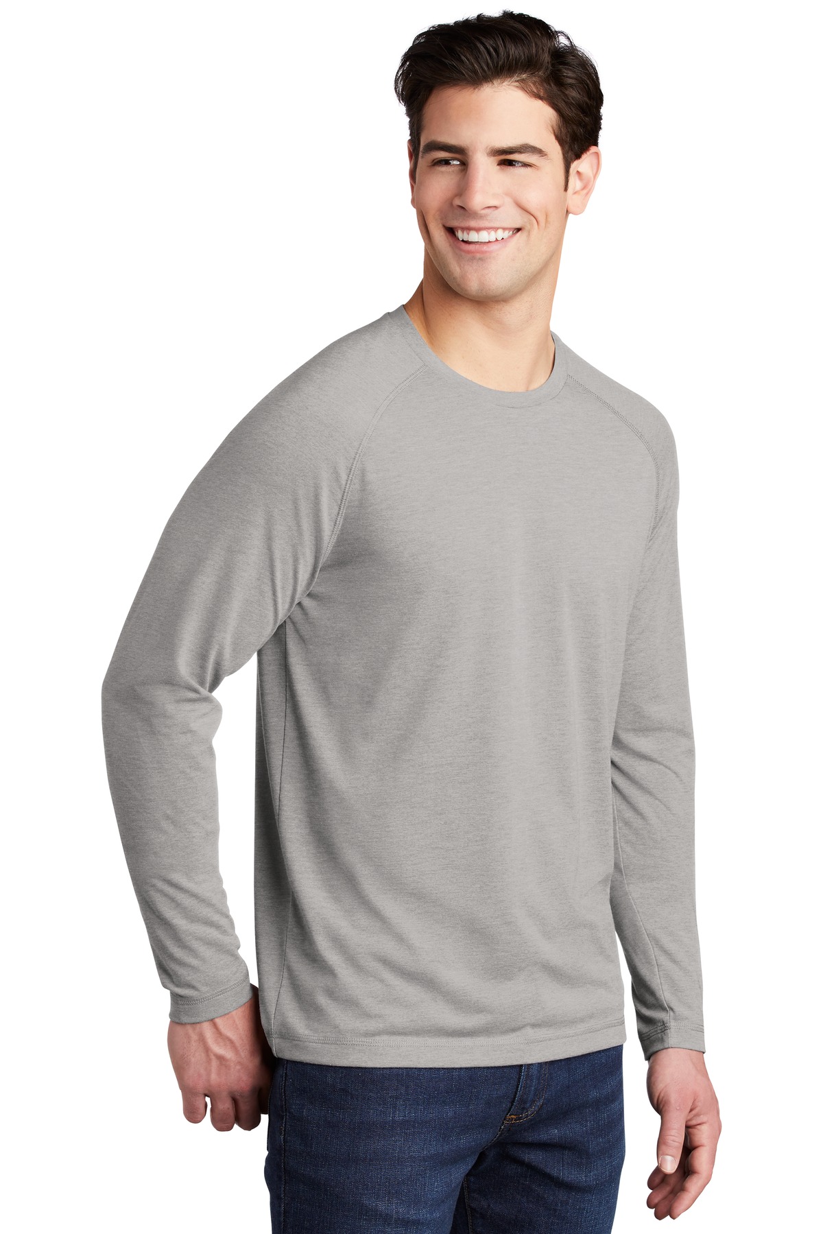 Sport-Tek® PosiCharge Long Sleeve Tri-Blend Wicking Raglan Tee 7