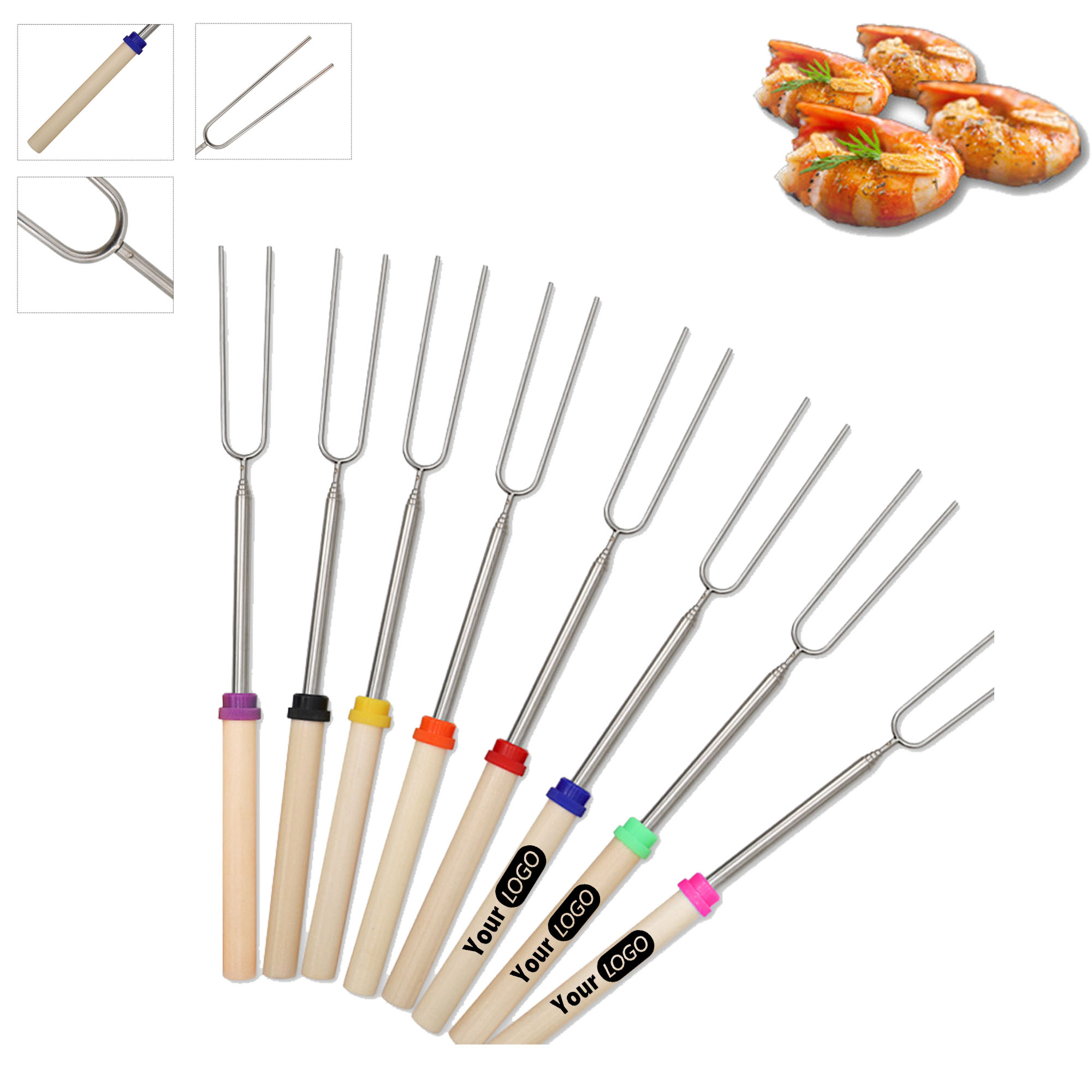 MOQ 50 pcs BBQ Fork Roasting Sticks 2