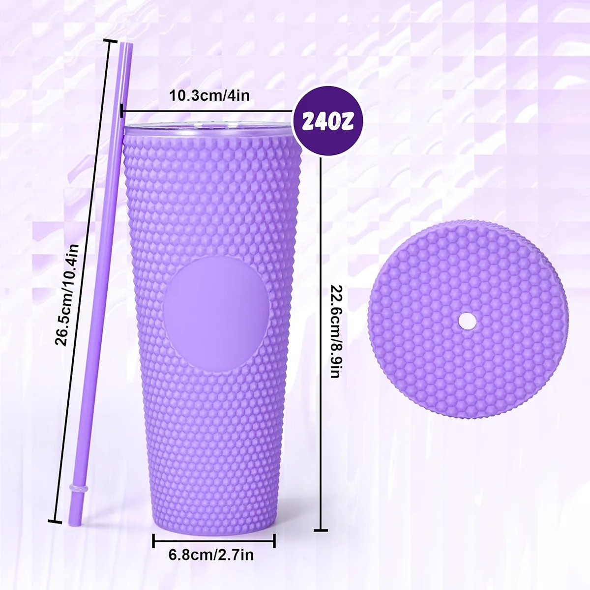 24 Oz Studded Tumbler with Straw and Lid 6