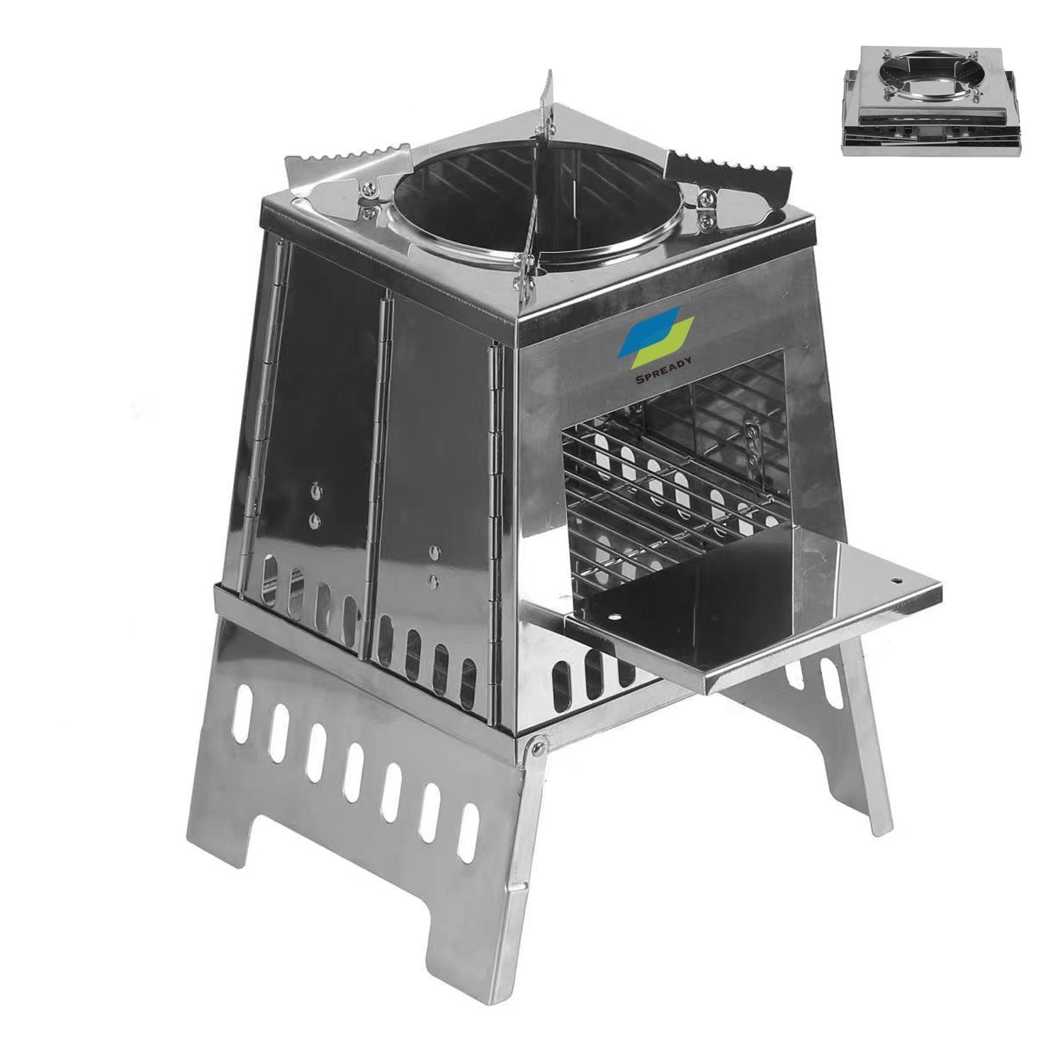Wood Burning Camping Stove Foldable With Pot Stand 2