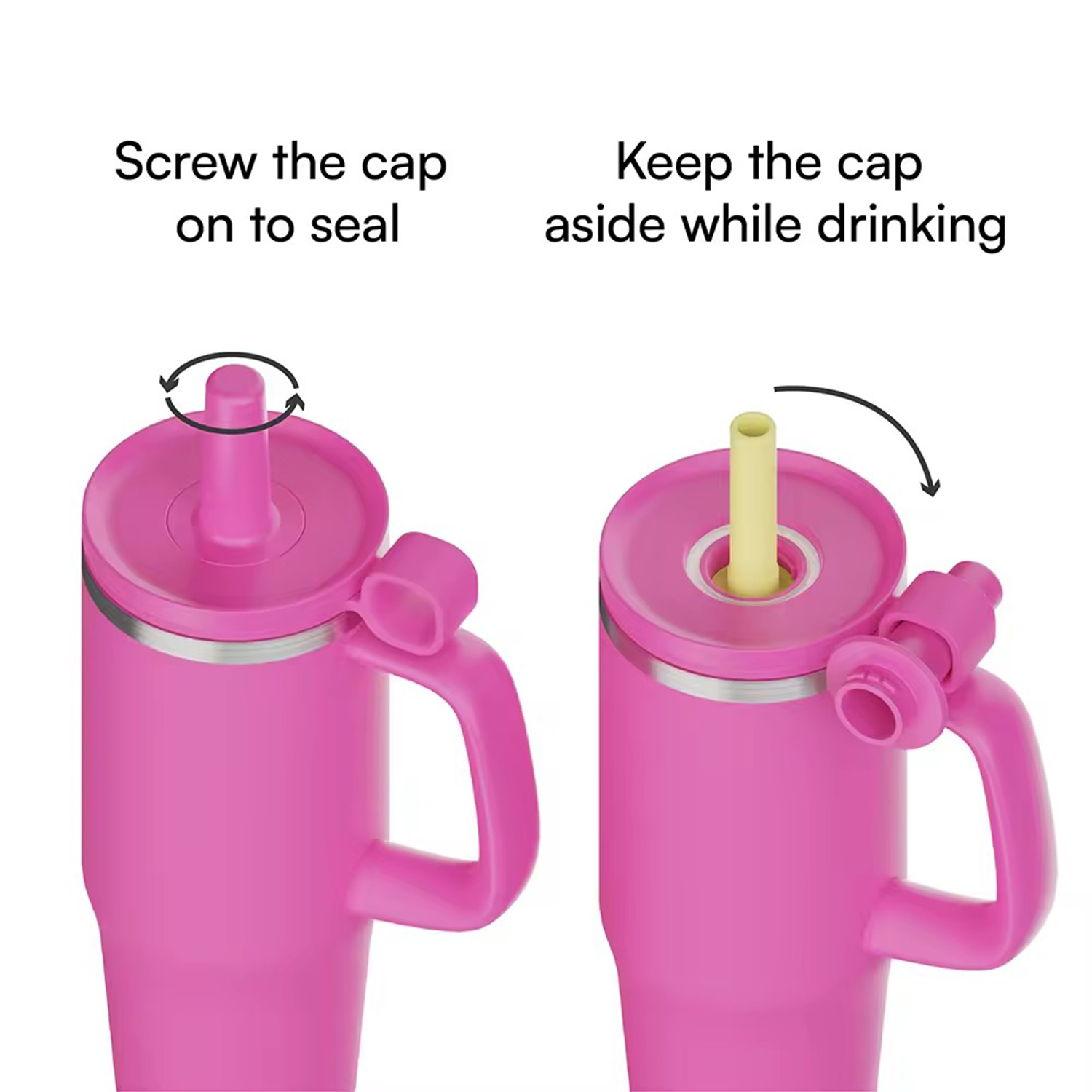 40oz Tumbler with Straw Lid and Handle 2