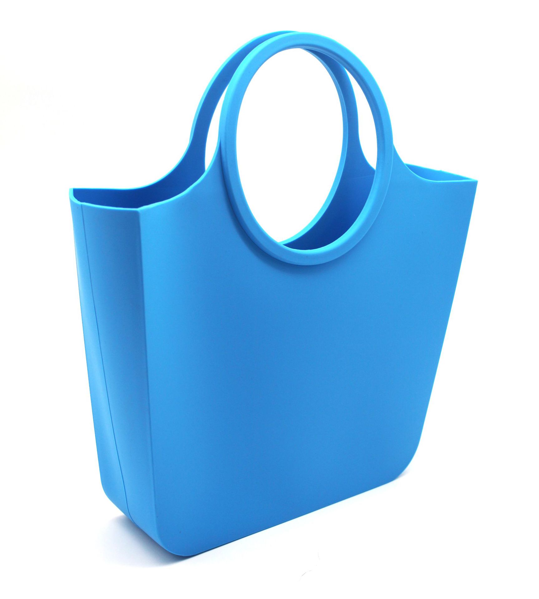 Custom Silicone Beach Grocery Tote Bag with Round Handles 2