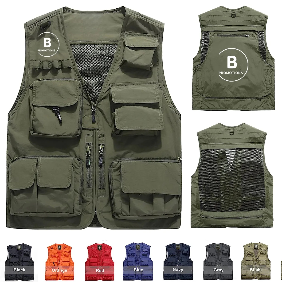Casual Outdoor Safari Fishing Vest Jacket with Multi Pockets 2