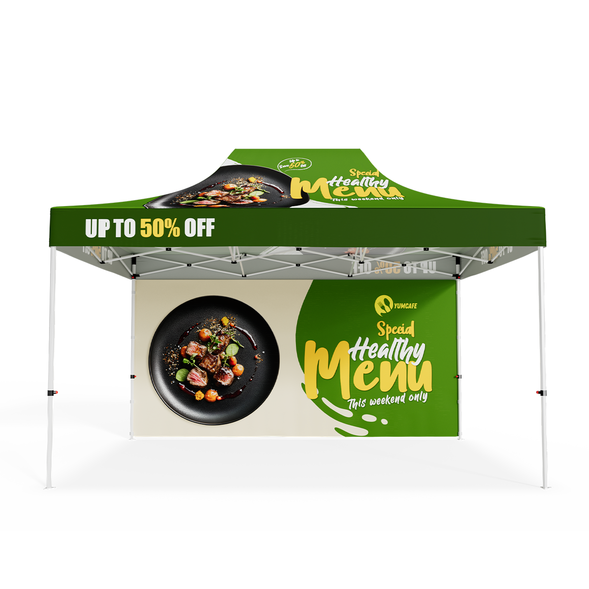 10'x15' Standard Hex Aluminum Frame Tent Kit w/Full Rear Wall 1