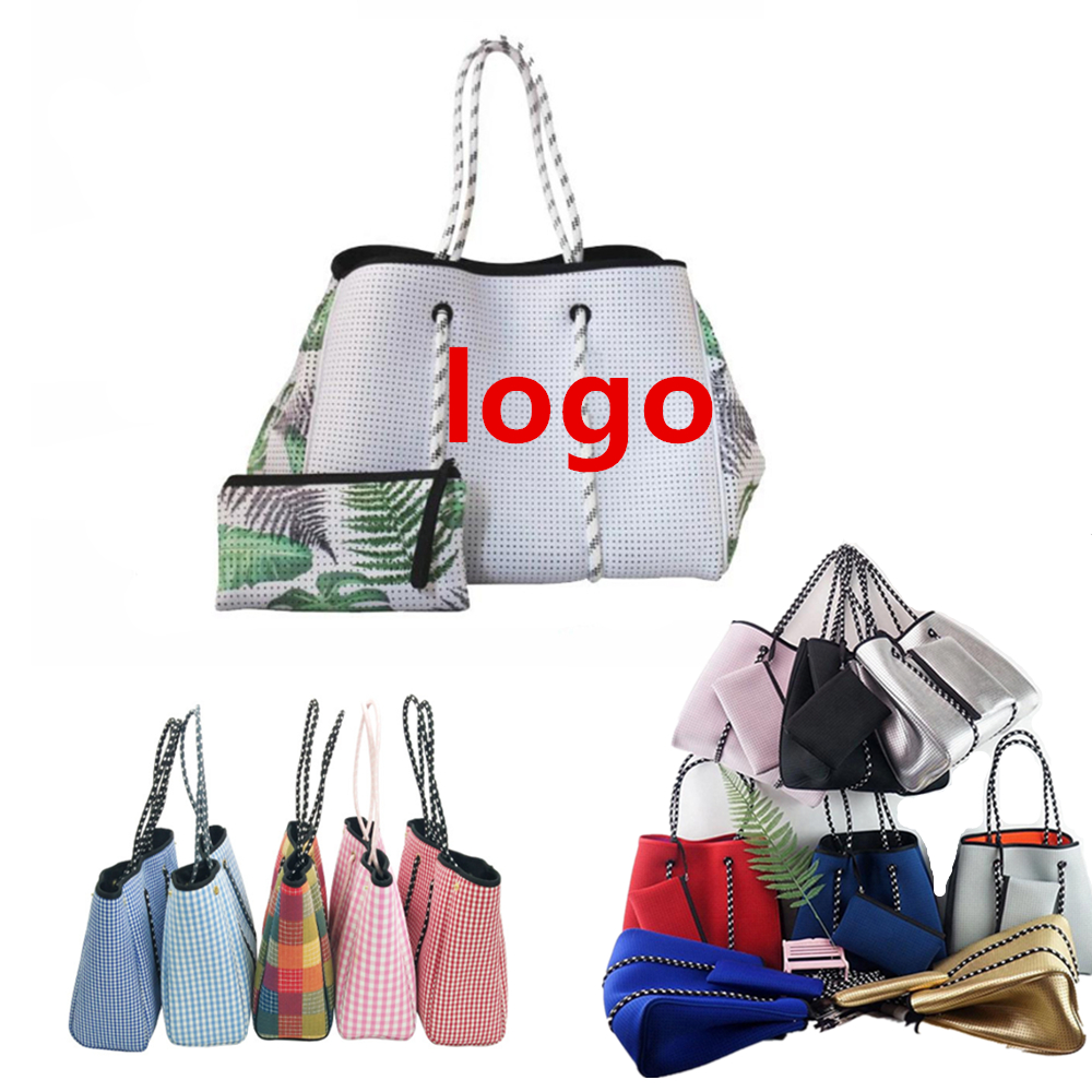 Neoprene Beach Tote Bag With Inner Mini Bag 5