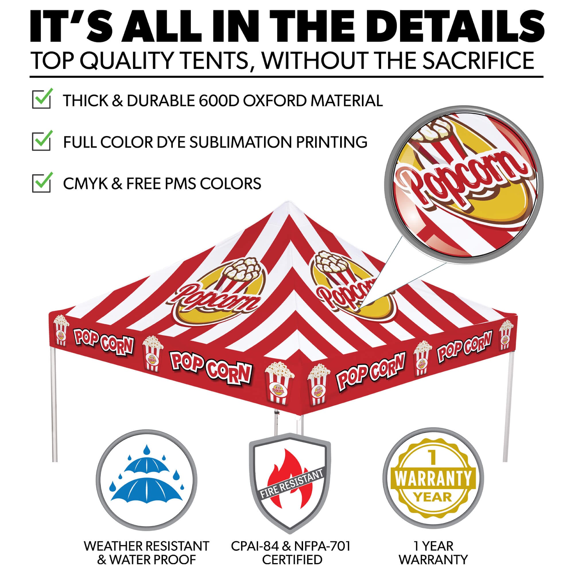 10ft x 10ft Custom Canopy Tent w/ Billboard Banner 3