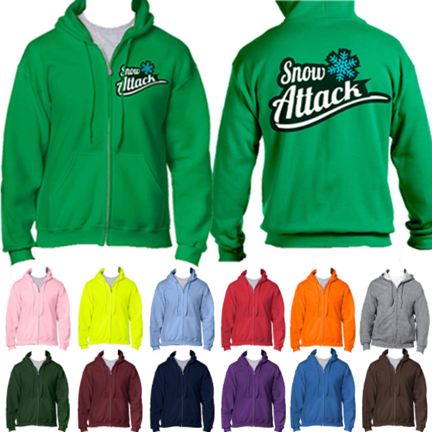 Athletic Winter Hooded Sweatshirt w/ Full Zip 7.5 oz 2