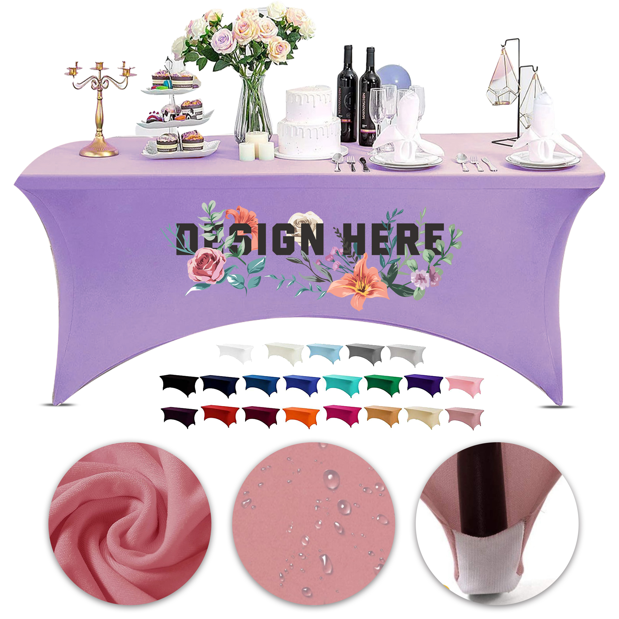 4FT Stretch Tablecloth for Rectangle Table 3